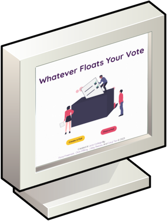 screenshot and link to Whatever Floats your Vote site